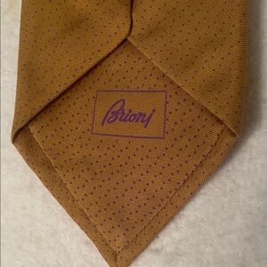 Brioni Mustard and Violet Dotted Tie